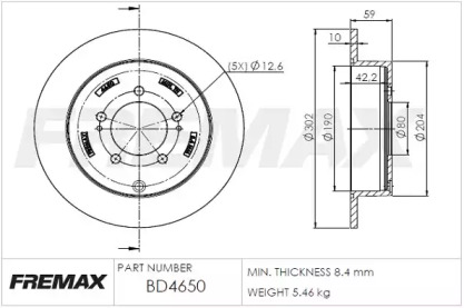 Тормозной диск BD-4650 FREMAX - фото №1