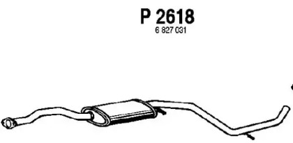 Средний глушитель выхлопных газов P2618 FENNO - фото №1