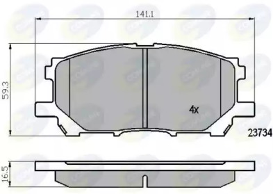 Комплект тормозных колодок, дисковый тормоз CBP01750 COMLINE