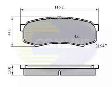 Комплект тормозных колодок, дисковый тормоз CBP0404 COMLINE