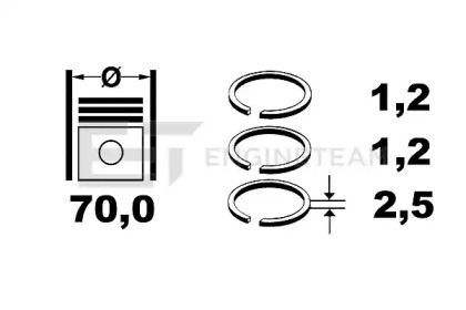 Комплект поршневых колец R1001700 ET ENGINETEAM - фото №2