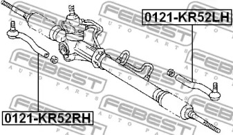 Наконечник поперечной рулевой тяги 0121-KR52RH FEBEST - фото №2