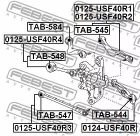 Рычаг независимой подвески колеса, подвеска колеса 0124-USF40R FEBEST - фото №2