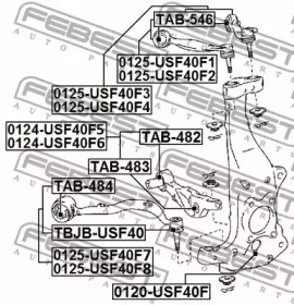 Рычаг независимой подвески колеса, подвеска колеса 0125-USF40F3 FEBEST - фото №2