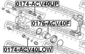 Направляющий болт, корпус скобы тормоза 0174-ACV40LOW FEBEST - фото №2