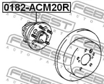 Ступица колеса 0182-ACM20R FEBEST - фото №2