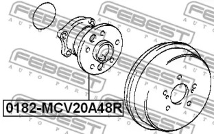 Ступица колеса 0182-MCV20A48R FEBEST - фото №2