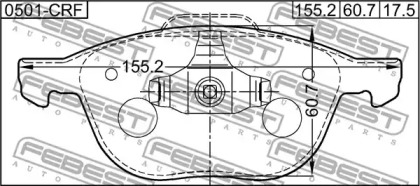 Комплект тормозных колодок, дисковый тормоз 0501-CRF FEBEST - фото №2