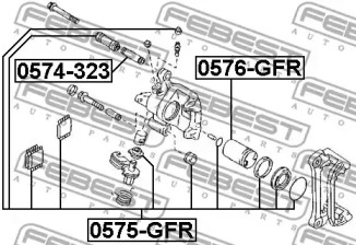 Ремкомплект, тормозной суппорт 0575-GFR FEBEST - фото №2