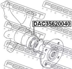 Подшипник ступичный передний (35x61.8x40mm) DAC35620040 FEBEST - фото №2