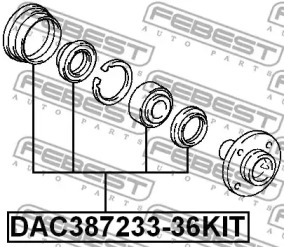 Комплект подшипника ступицы колеса DAC387233-36KIT FEBEST - фото №2