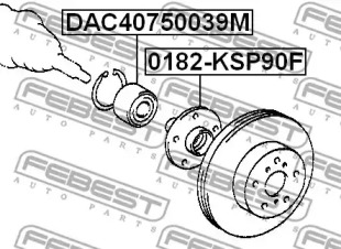 Подшипник ступичный передний (40x75x39mm) DAC40750039M FEBEST - фото №2