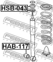 Втулка, амортизатор HAB-117 FEBEST - фото №2