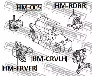 Подвеска, двигатель HM-CRVLH FEBEST - фото №2