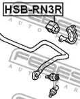 Опора, стабилизатор HSB-RN3R FEBEST - фото №2