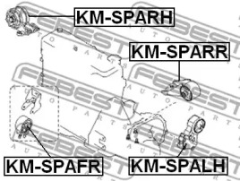 Подвеска, двигатель KM-SPALH FEBEST - фото №2