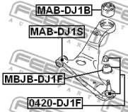 ремонтный комплект, несущие / направляющие шарниры MBJB-DJ1F FEBEST - фото №2