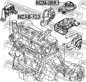 Подвеска, двигатель MZAB-123 FEBEST - фото №2
