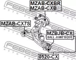 Подвеска, рычаг независимой подвески колеса MZAB-CX7S FEBEST - фото №2