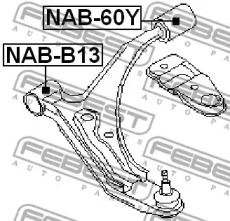 Подвеска, рычаг независимой подвески колеса NAB-B13 FEBEST - фото №2