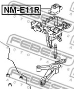 Подвеска, двигатель NM-E11R FEBEST - фото №2