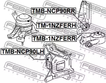 Подвеска, двигатель TMB-1NZFERR FEBEST - фото №2