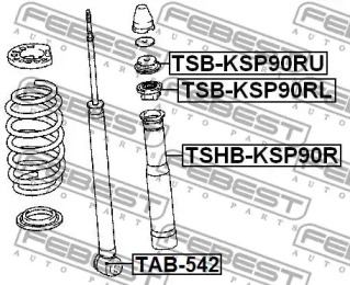 Дистанционная труба, амортизатор TSB-KSP90RU FEBEST - фото №2
