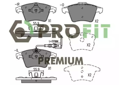 Комплект тормозных колодок, дисковый тормоз 5005-1642 PROFIT - фото №1