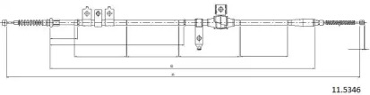 Трос, стояночная тормозная система 11.5346 CABOR - фото №1
