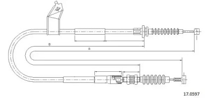 Трос, стояночная тормозная система 17.0597 CABOR - фото №1
