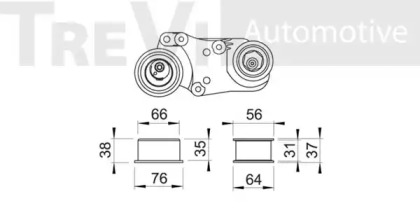 Устройство для натяжения ремня, ремень ГРМ TD1106 TREVI AUTOMOTIVE - фото №2