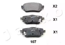 Комплект тормозных колодок, дисковый тормоз 51107 JAPKO