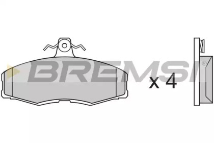 Комплект тормозных колодок, дисковый тормоз BP2208 BREMSI - фото №1