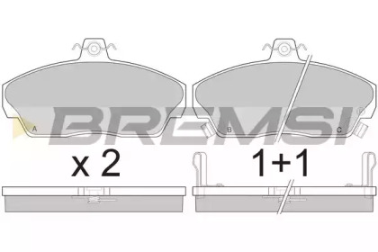 Комплект тормозных колодок, дисковый тормоз BP2502 BREMSI