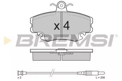 Комплект тормозных колодок, дисковый тормоз BP2590 BREMSI