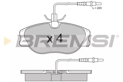 Комплект тормозных колодок, дисковый тормоз BP2598 BREMSI - фото №1