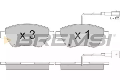 Комплект тормозных колодок, дисковый тормоз BP2942 BREMSI - фото №1