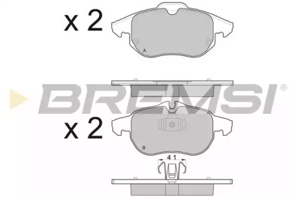 Комплект тормозных колодок, дисковый тормоз BP3014 BREMSI
