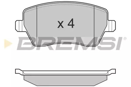 Комплект тормозных колодок, дисковый тормоз BP3026 BREMSI - фото №1