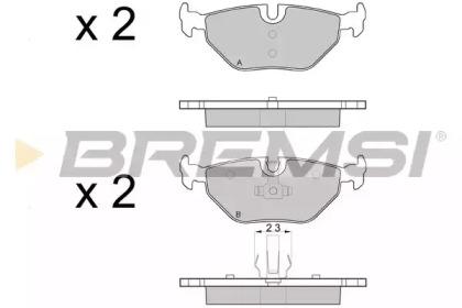 Комплект тормозных колодок, дисковый тормоз BP3051 BREMSI