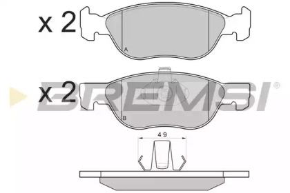 Комплект тормозных колодок, дисковый тормоз BP3131 BREMSI - фото №1