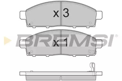 Комплект тормозных колодок, дисковый тормоз BP3296 BREMSI