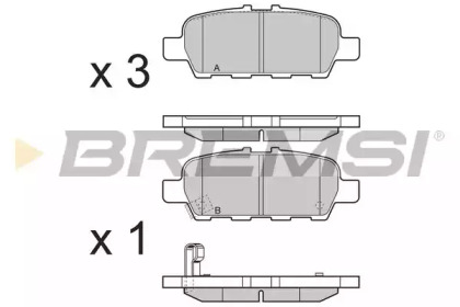 Комплект тормозных колодок, дисковый тормоз BP3395 BREMSI - фото №1