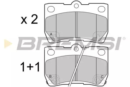Комплект тормозных колодок, дисковый тормоз BP3420 BREMSI - фото №1