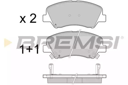 Комплект тормозных колодок, дисковый тормоз BP3470 BREMSI