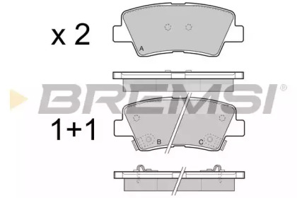 Комплект тормозных колодок, дисковый тормоз BP3471 BREMSI - фото №1