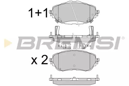 Комплект тормозных колодок, дисковый тормоз BP3537 BREMSI - фото №1