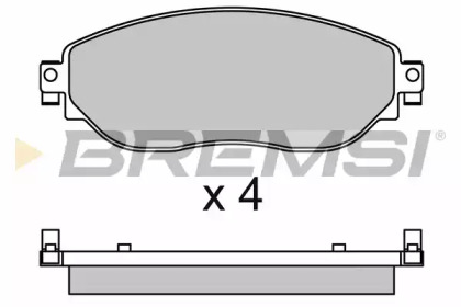 Комплект тормозных колодок, дисковый тормоз BP3653 BREMSI - фото №1