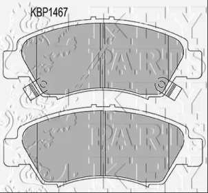 Комплект тормозных колодок, дисковый тормоз KBP1467 KEY PARTS - фото №1
