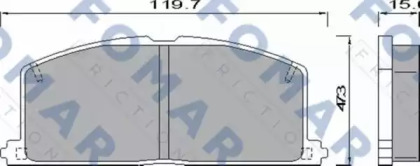 Комплект тормозных колодок, дисковый тормоз FO 440481 FOMAR Friction - фото №1